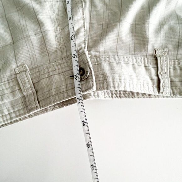 Billabong Chino Shorts Tan Plaid Mid Length Flat Front Men's Size 30 - Picture 8 of 10